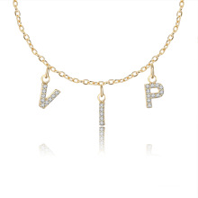 Shangjie oem personalizado 6 mm de letra de circón collar collar collar de diamante collares de joyería coreana de lujo